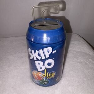 Skip-Bo Dice Game 2011 Mattel Blue Soda Can Bank Rare And NEW
